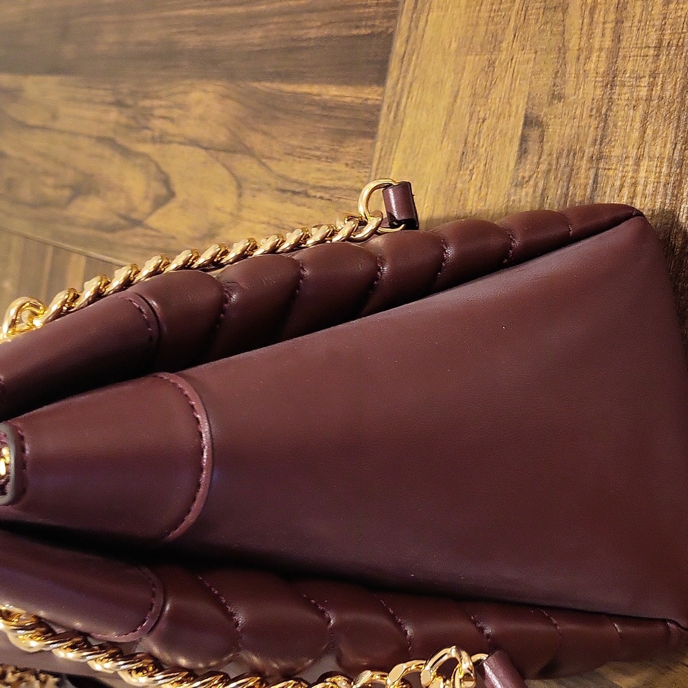 Michael Kors Whitney Tote in Oxblood with Gold Chain - Picture 4 of 11